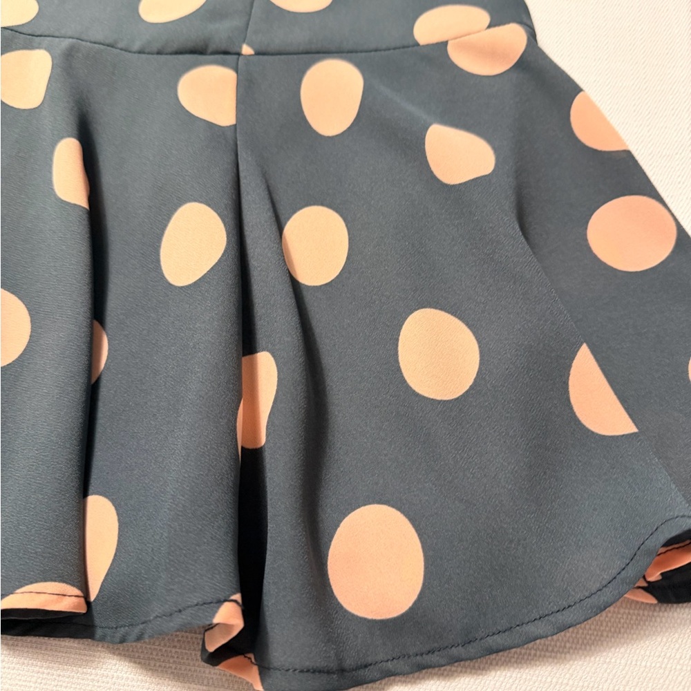 LOFT Black Dress with Pink Polka Dots and Ruffle Hem - Picture 4 of 9